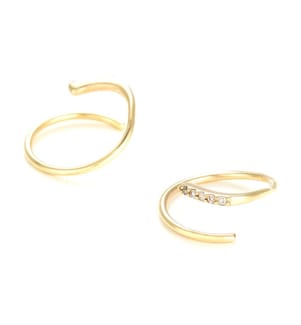 Boucles d'Oreille Joli tourbillon diamant - Or Jaune