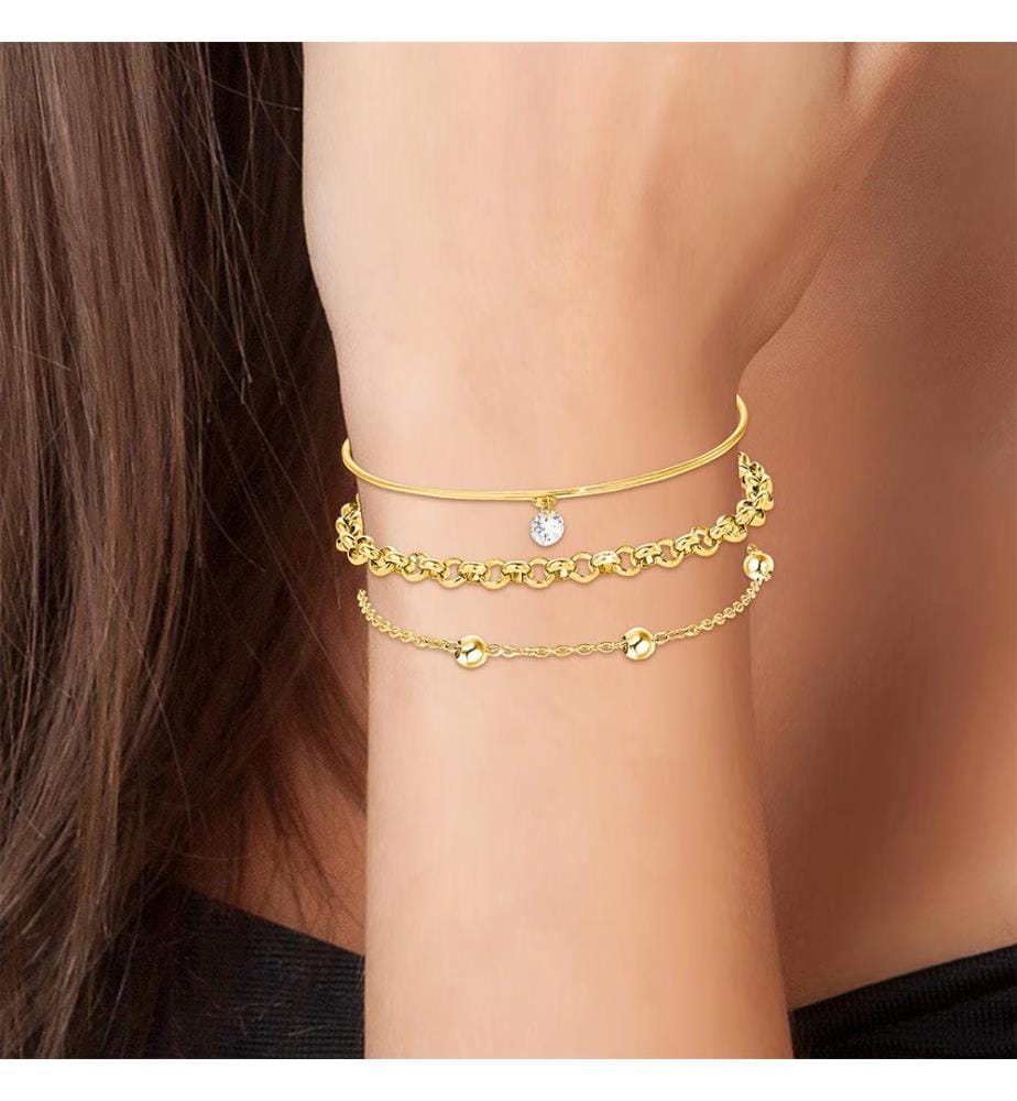 Lot de 3 bracelets - Doré