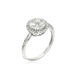 Bague Pompadour - Or Blanc 375/1000