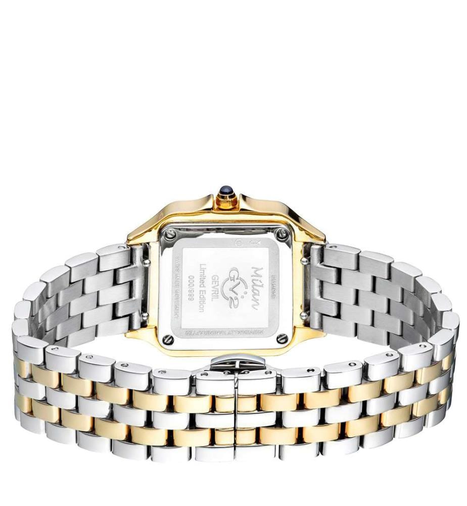 Montre à Quartz Milan avec bracelet en Acier Inoxydable - Argent et Or