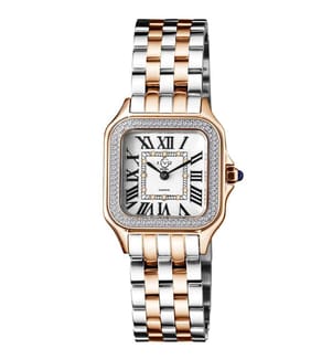 Montre à Quartz Milan avec bracelet en Acier Inoxydable - Argent et Or Rose