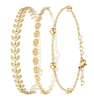 Lot de 3 bracelets - Doré