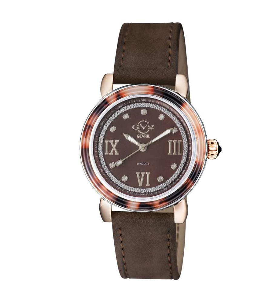 Quarzuhr Marsala Schildkröte mit Lederarmband - Rose Gold