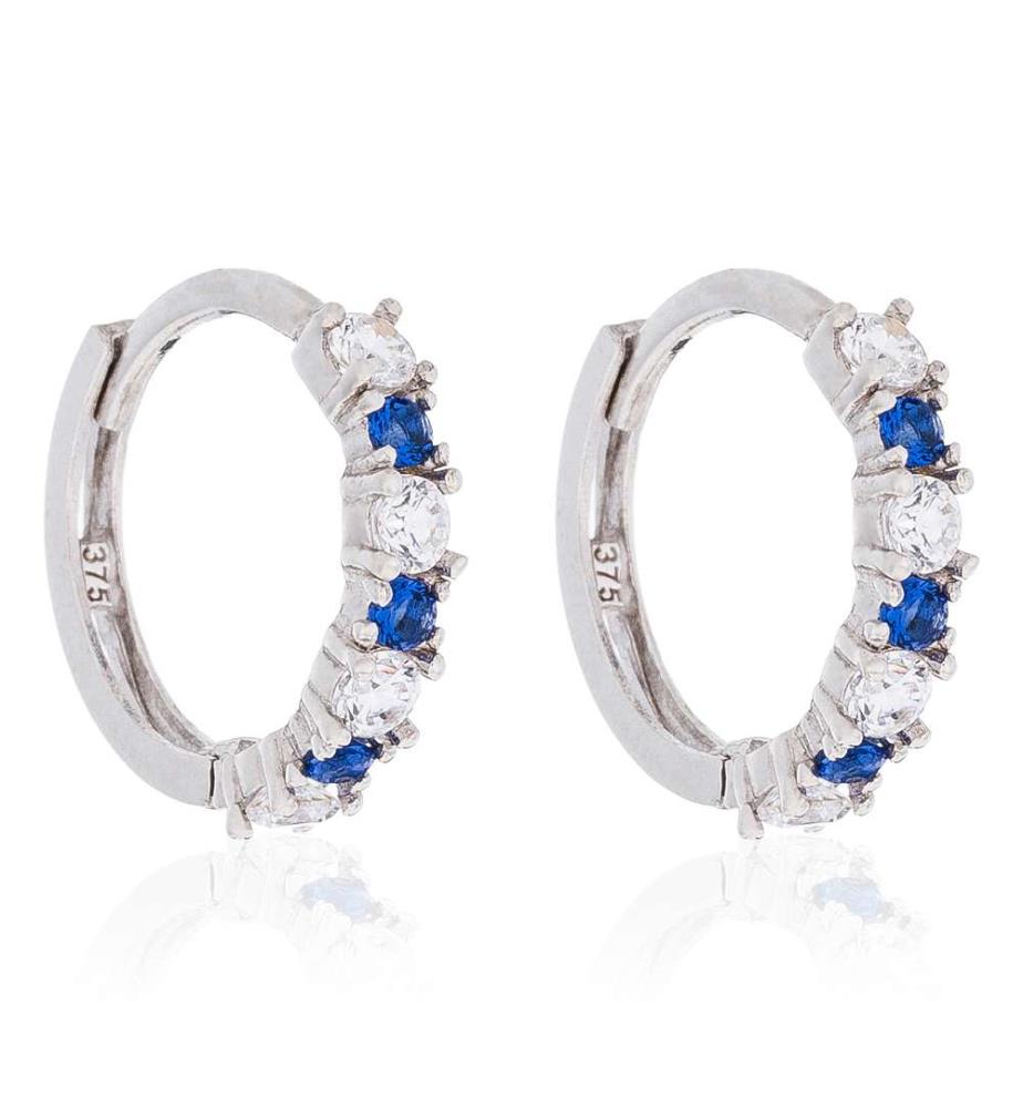 Earrings Créoles Océan - White Gold 375/1000