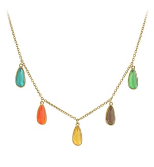 Collier Orné de Cristaux Scintillants - Doré