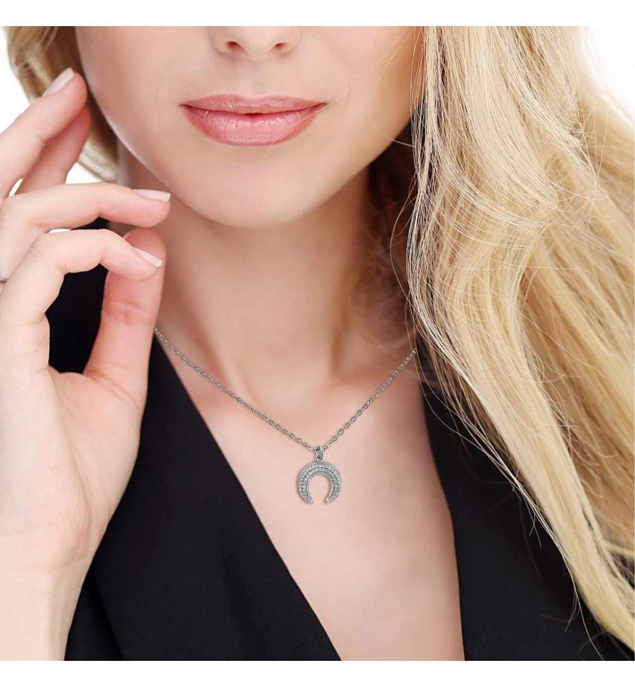 Collier orné de Zirconium - Argenté