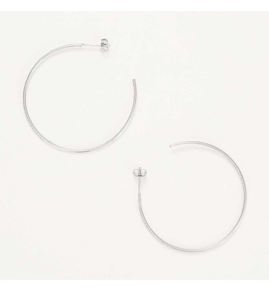 Flamboyant Creole Earrings - White Gold 375/1000
