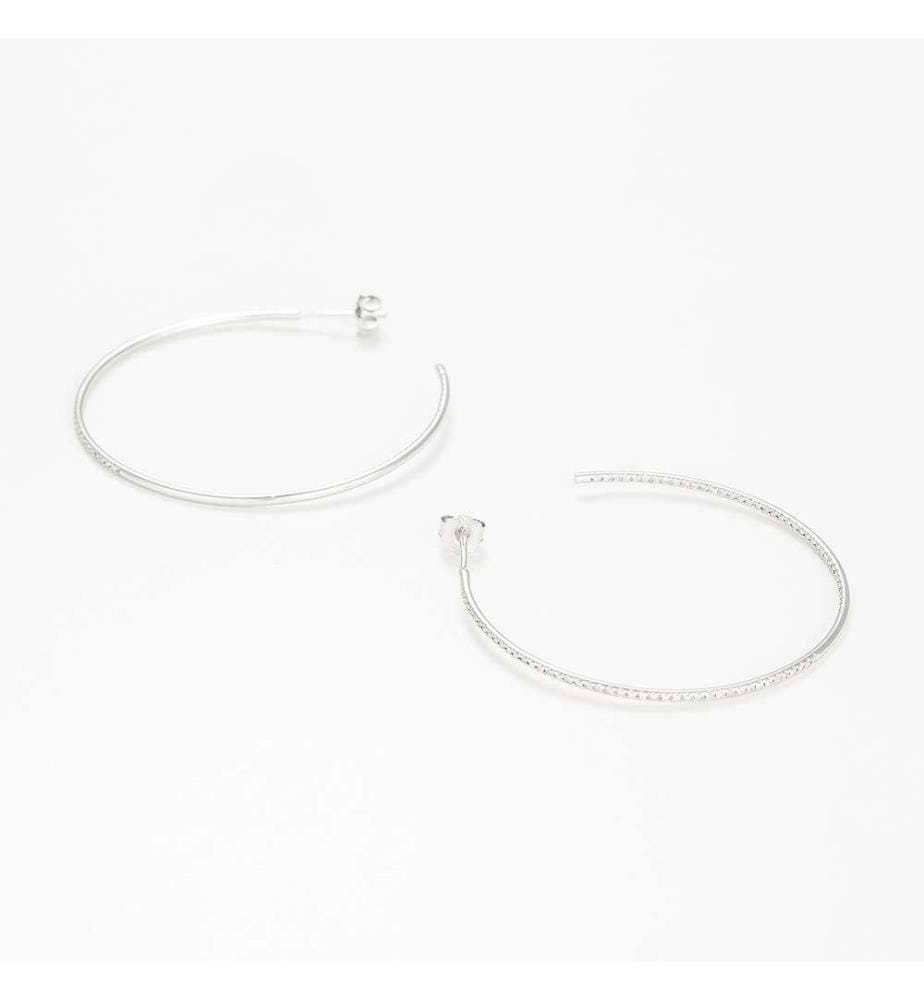 Flamboyant Creole Earrings - White Gold 375/1000