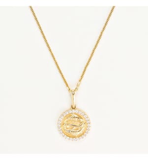 Pendentif Astro Bille Poissons - Or jaune 375/1000 ET Zirconium