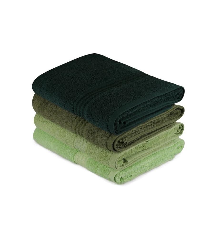 Lot de serviettes de bain (4 pièces) - Vert clair Vert olive Vert Vert foncé