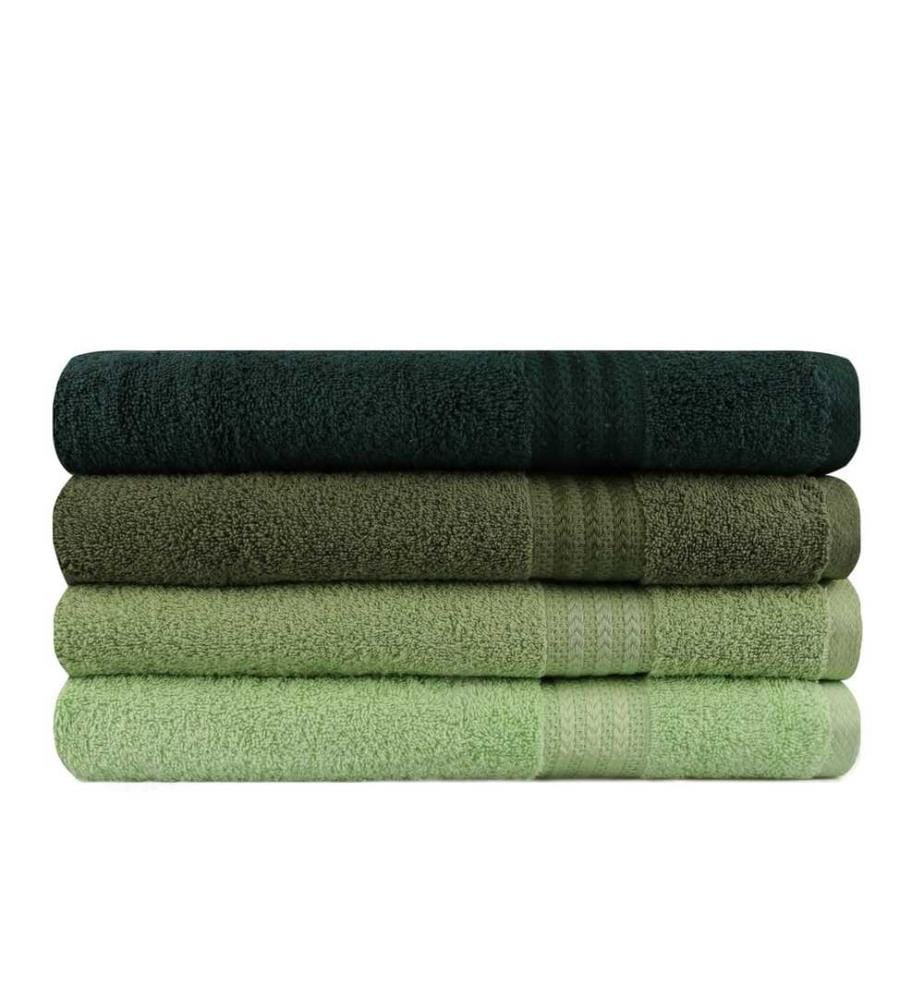 Lot de serviettes de bain (4 pièces) - Vert clair Vert olive Vert Vert foncé