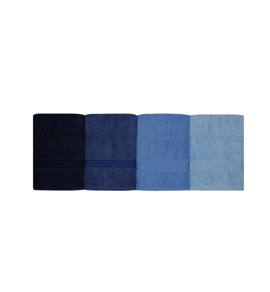 Lot de serviettes de bain (4 pièces) - Bleu foncé Bleu Bleu clair