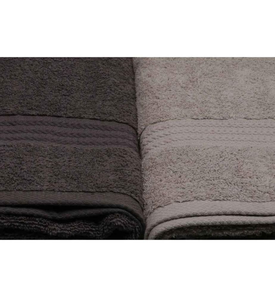 Lot de serviettes de bain (4 pièces) - Blanc Gris Gris foncé Noir