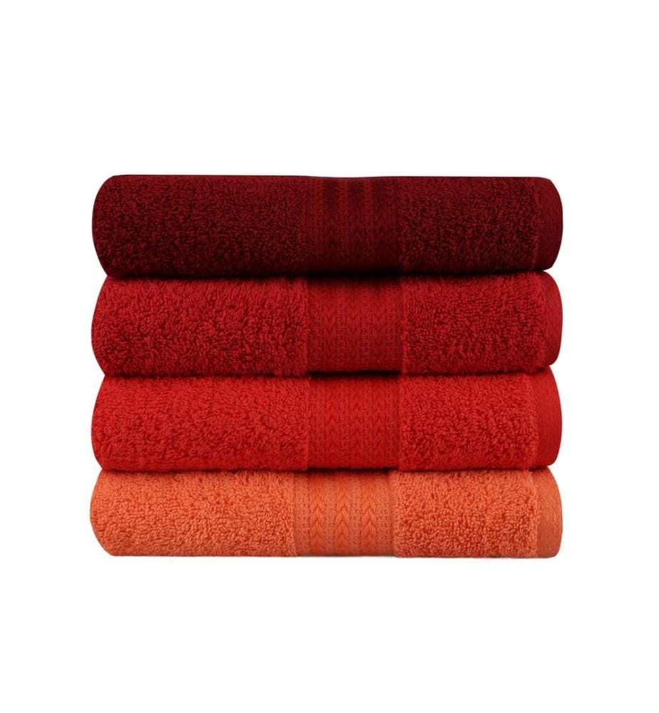 Handtuch-Set (4-teilig) – Hellorange Orange Rot Fuchsia