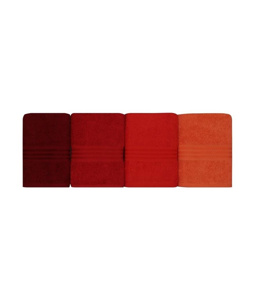 Handtuch-Set (4-teilig) – Hellorange Orange Rot Fuchsia