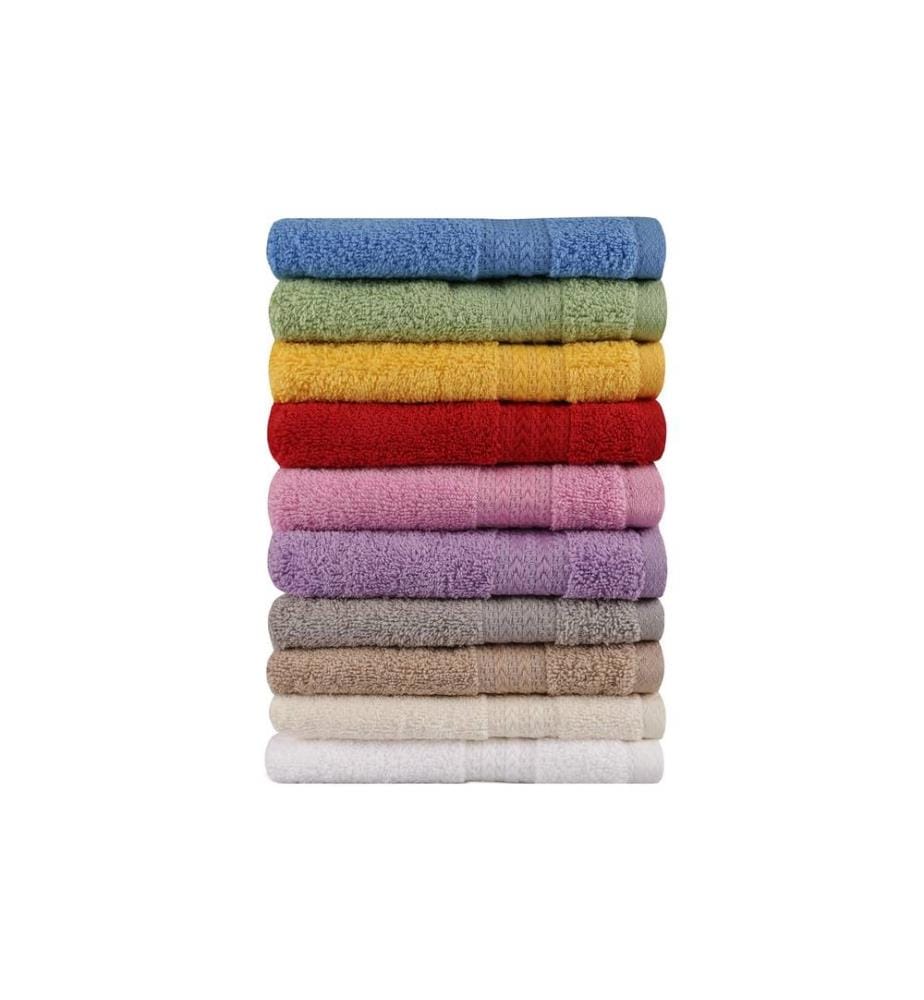 Lot de serviettes de toilette (10 pièces) - Vert Bleu Jaune Gris Rouge Rose Lilas Blanc Crème Marron