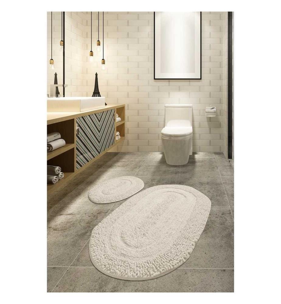 Badematten-Set (2-teilig) – Ecru