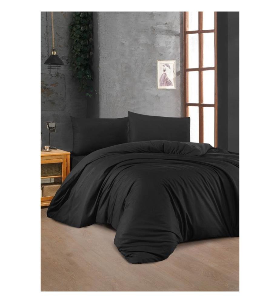 Ranforce Bettwäscheset (Einzelbett) – Schwarz