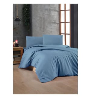 Ranforce Bettwäscheset (Einzelbett) – Blau