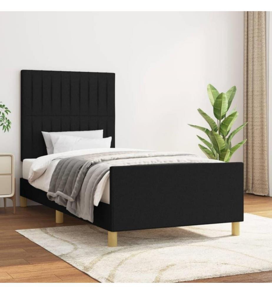 Cadre de lit avec tête de lit Noir 80x200 cm Tissu