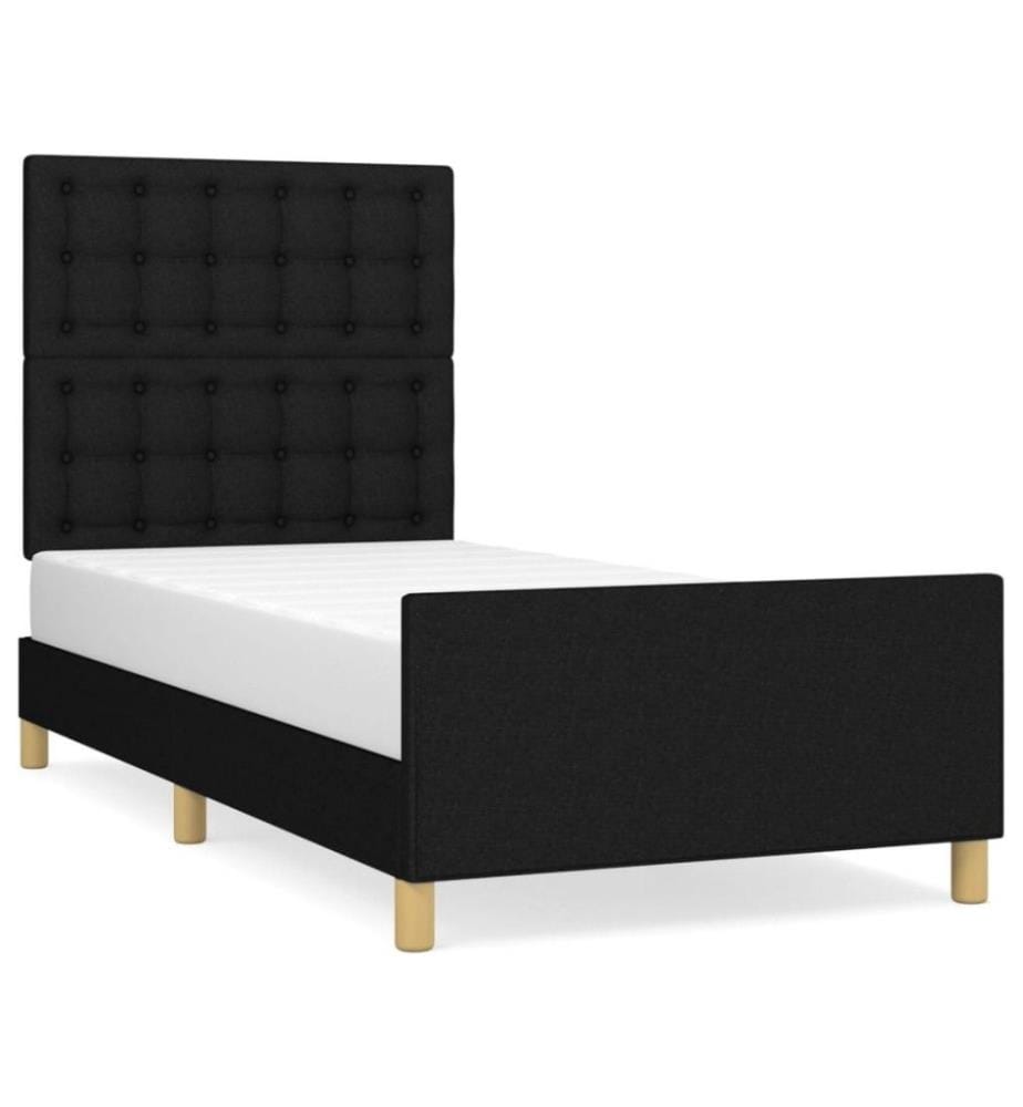 Cadre de lit avec tête de lit Noir 80x200 cm Tissu