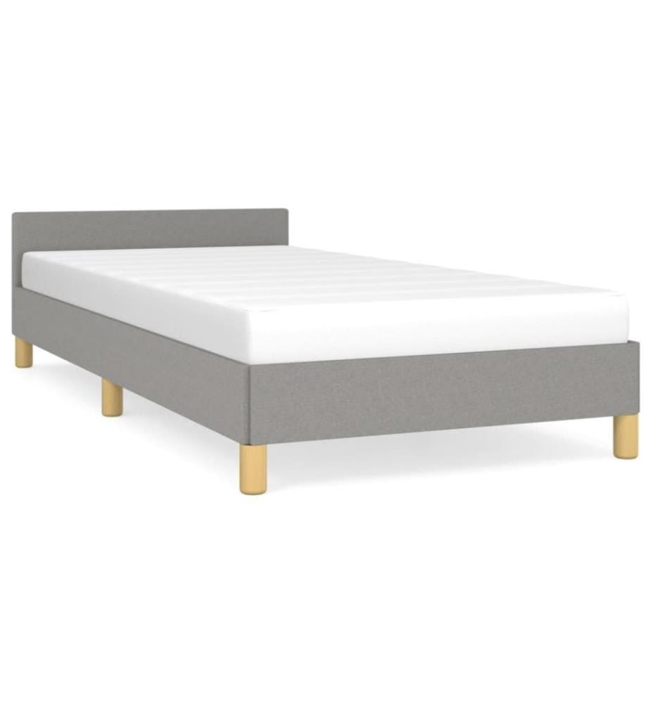 Cadre de lit avec tête de lit Gris clair 80x200 cm Tissu
