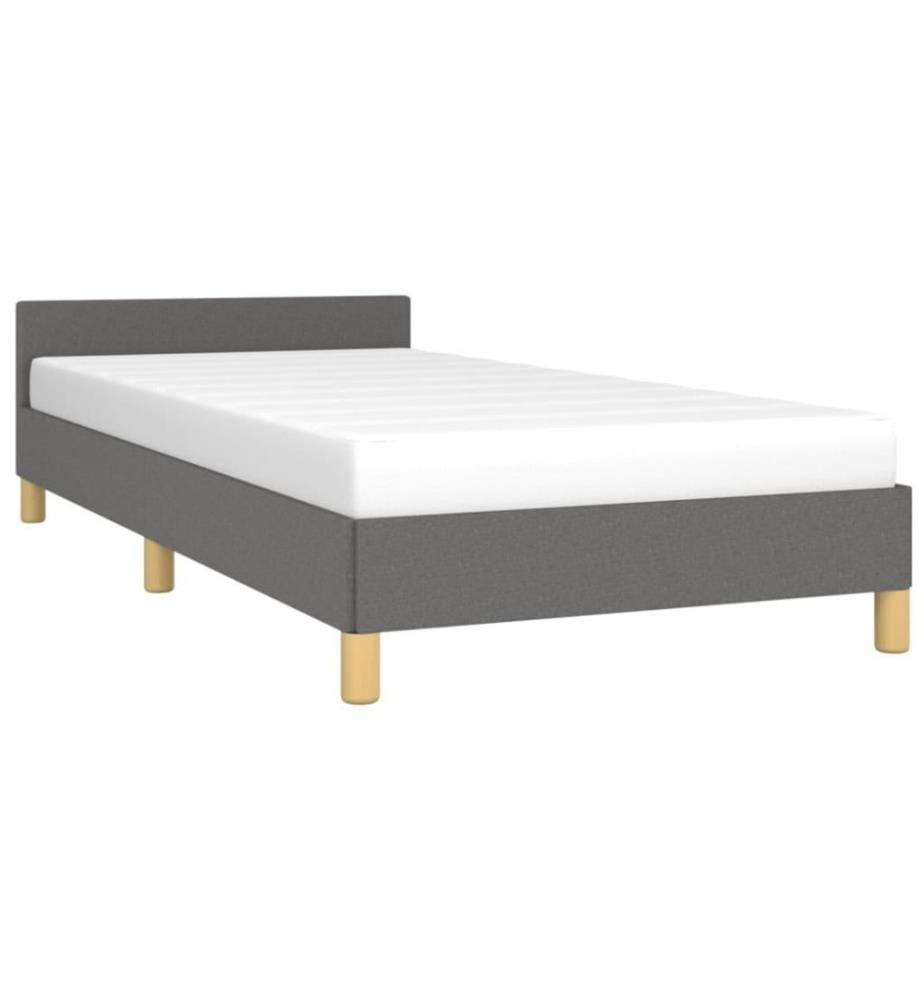 Cadre de lit avec tête de lit Gris foncé 80x200 cm Tissu