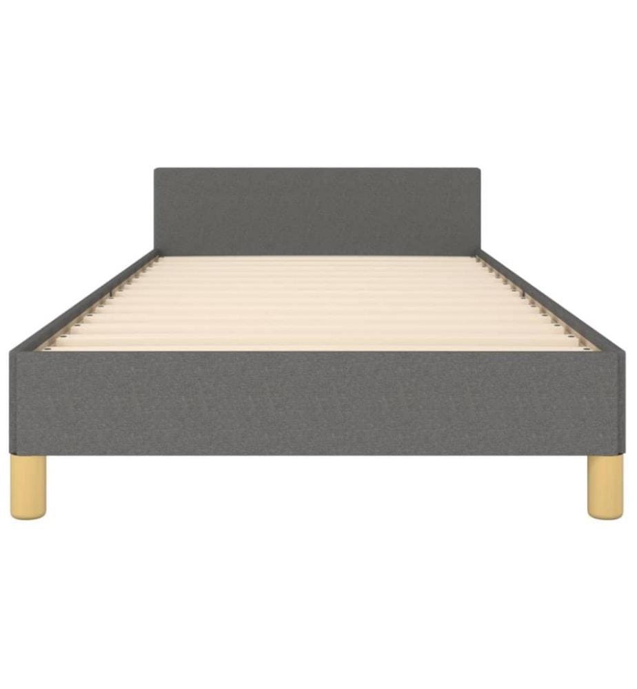 Cadre de lit avec tête de lit Gris foncé 80x200 cm Tissu