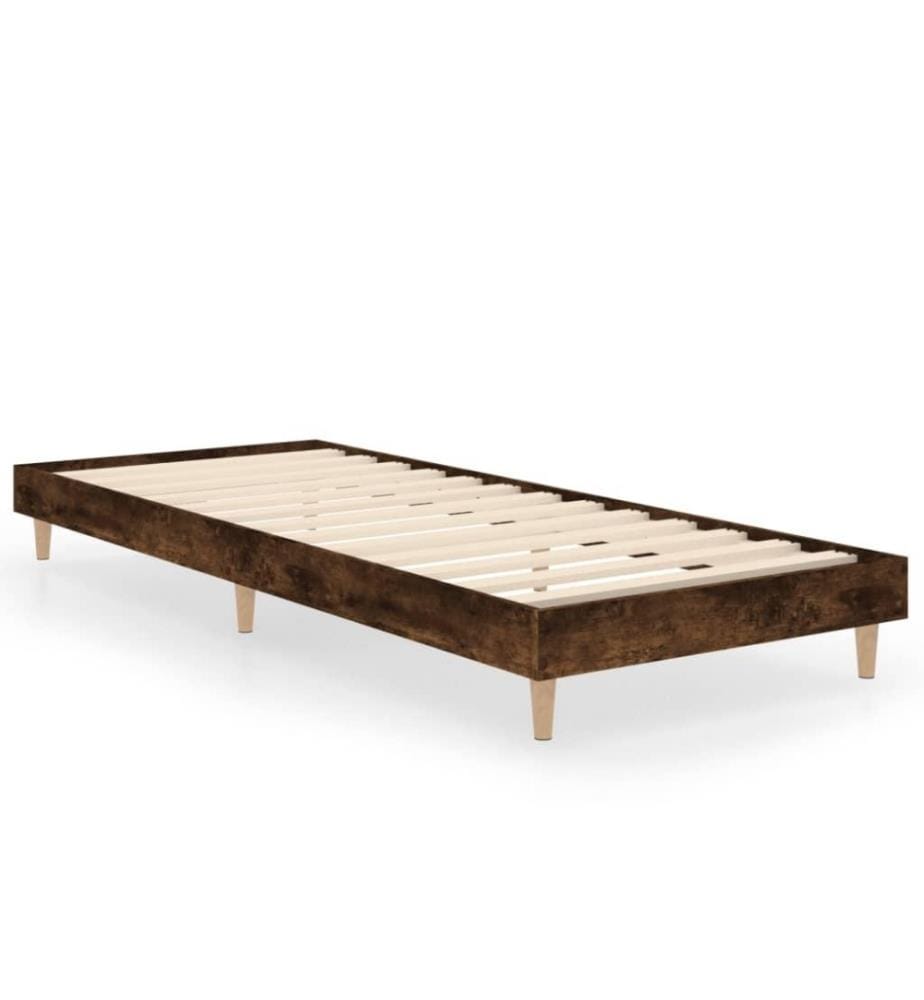Bettgestell Räuchereiche 75x190 cm Holzwerkstoff