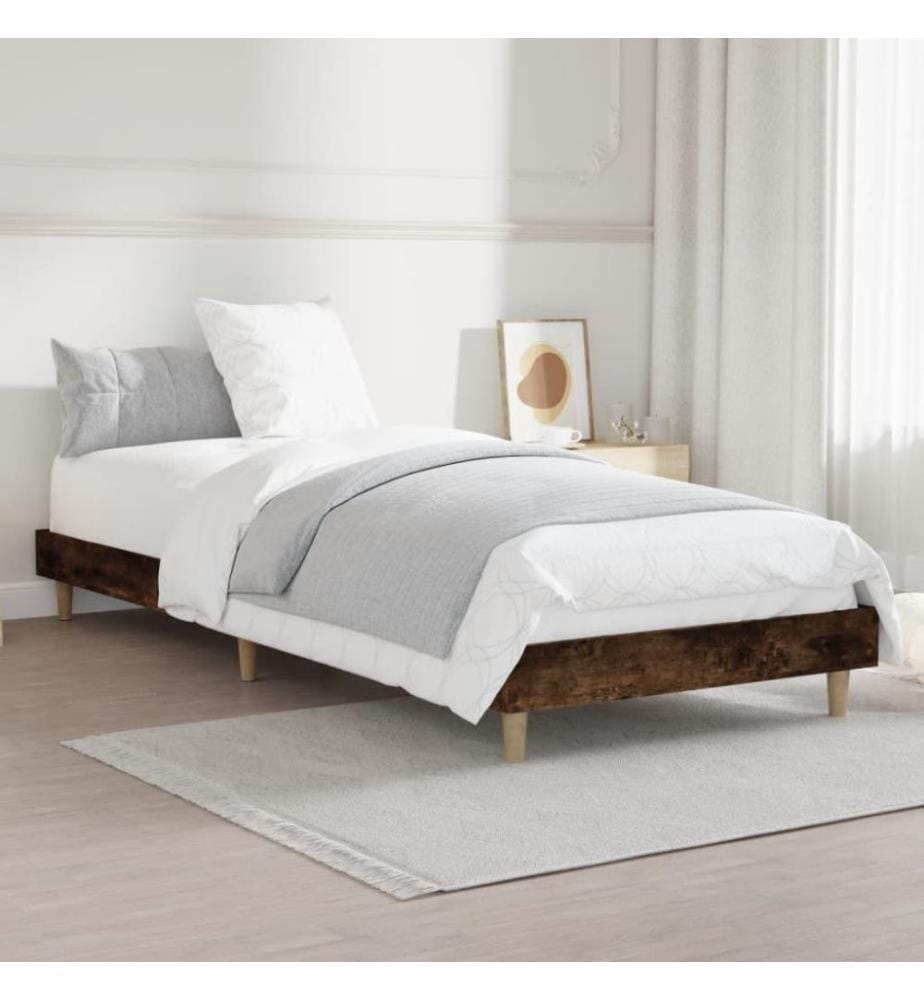 Bettgestell Räuchereiche 75x190 cm Holzwerkstoff