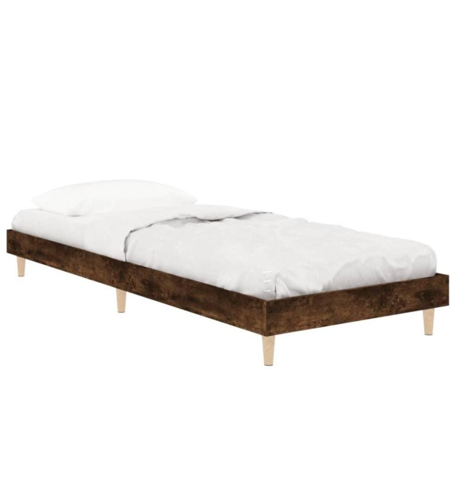 Bettgestell Räuchereiche 75x190 cm Holzwerkstoff