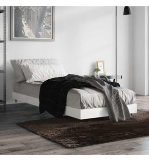 Bettgestell Hochglanz-Weiss 75x190 cm Holzwerkstoff
