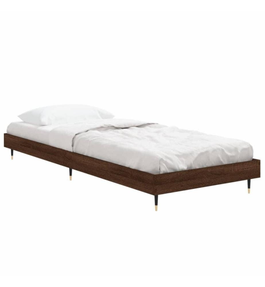 Bettgestell Braun Eichen-Optik 75x190 cm Holzwerkstoff