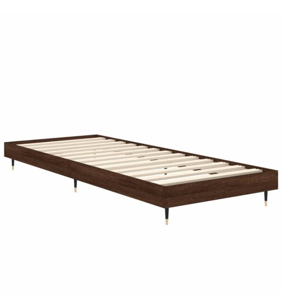 Bettgestell Braun Eichen-Optik 75x190 cm Holzwerkstoff