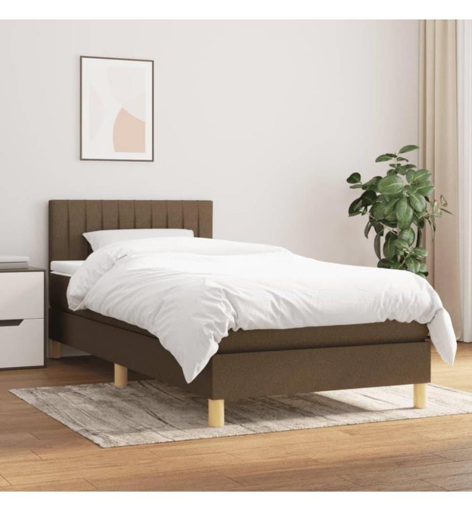 Boxspringbett mit Matratze Dunkelbraun 80x200 cm Stoff