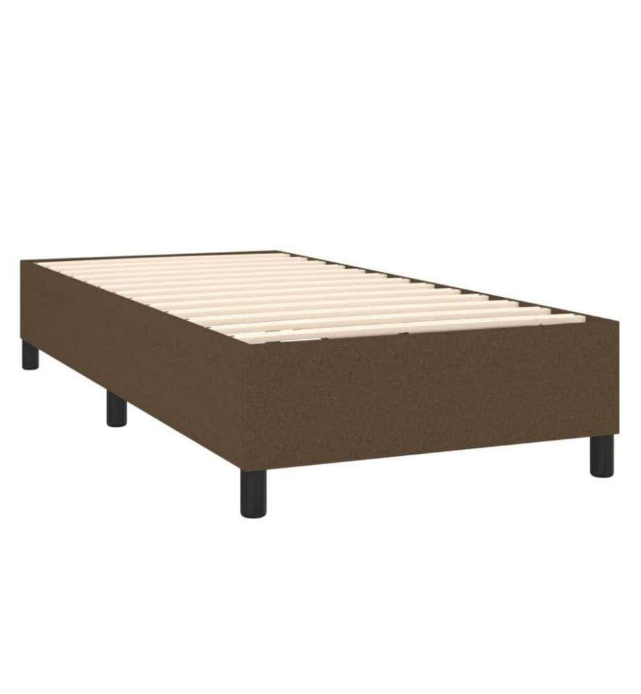 Lit à sommier tapissier avec matelas Marron foncé 80x200 cm