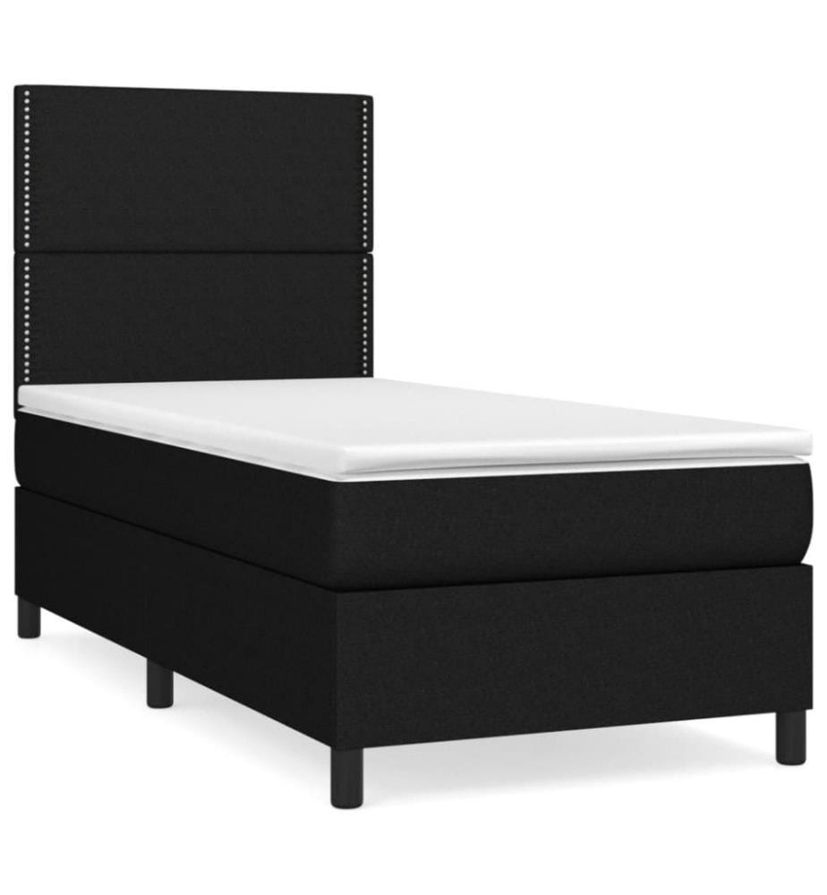 Boxspringbett mit Matratze Schwarz 80x200 cm Stoff