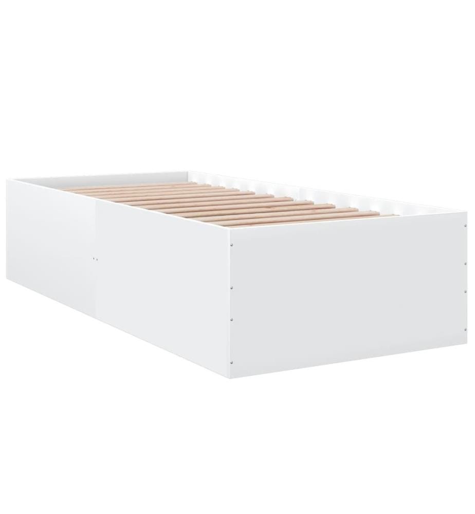Bettgestell Weiss 75x190 cm Holzwerkstoff