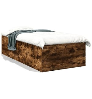 Cadre de lit chêne fumé 75x190 cm bois d'ingénierie