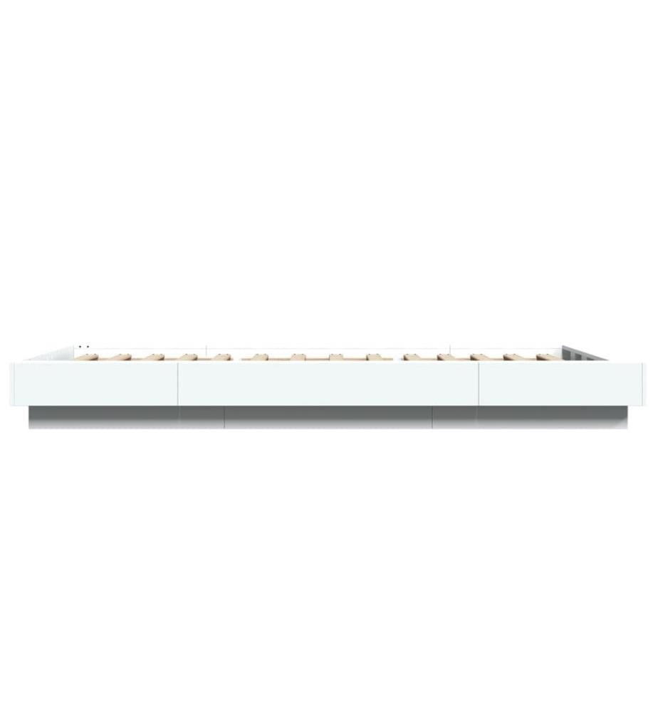 Cadre de lit blanc 75x190 cm bois d'ingénierie