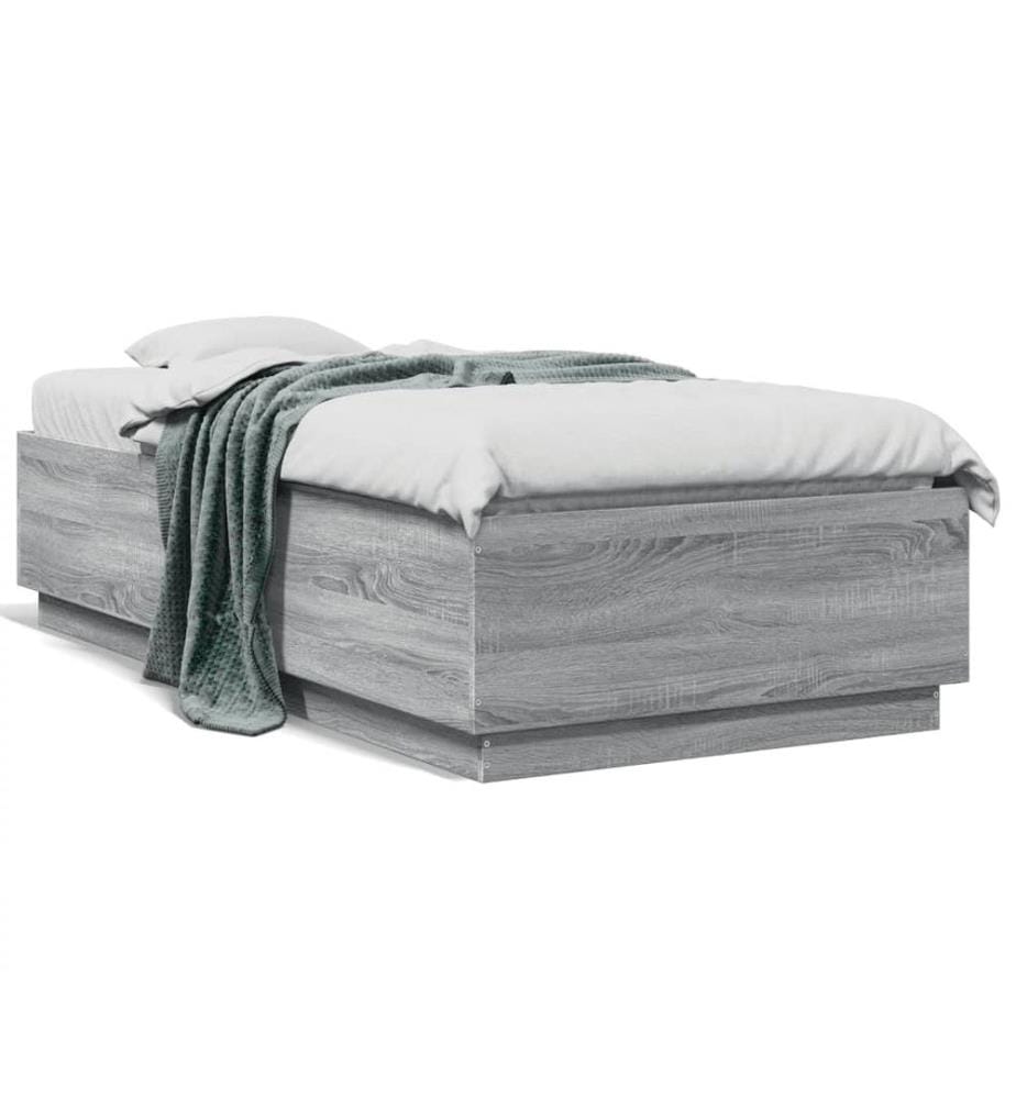 Cadre de lit sonoma gris 75x190 cm bois d'ingénierie