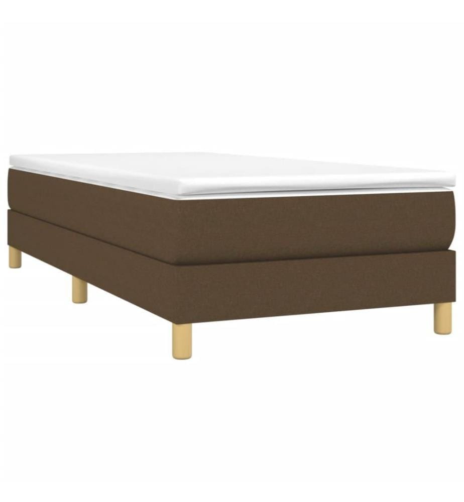 Lit à sommier tapissier avec matelas Marron foncé 80x200 cm