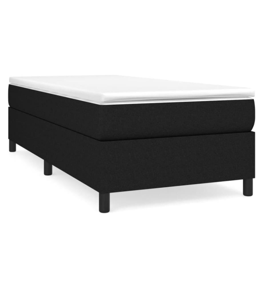 Lit à sommier tapissier et matelas Noir 80x200 cm Tissu