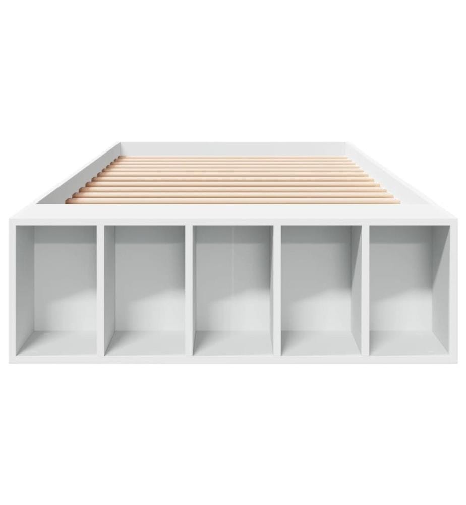 Cadre de lit blanc 75x190 cm bois d'ingénierie