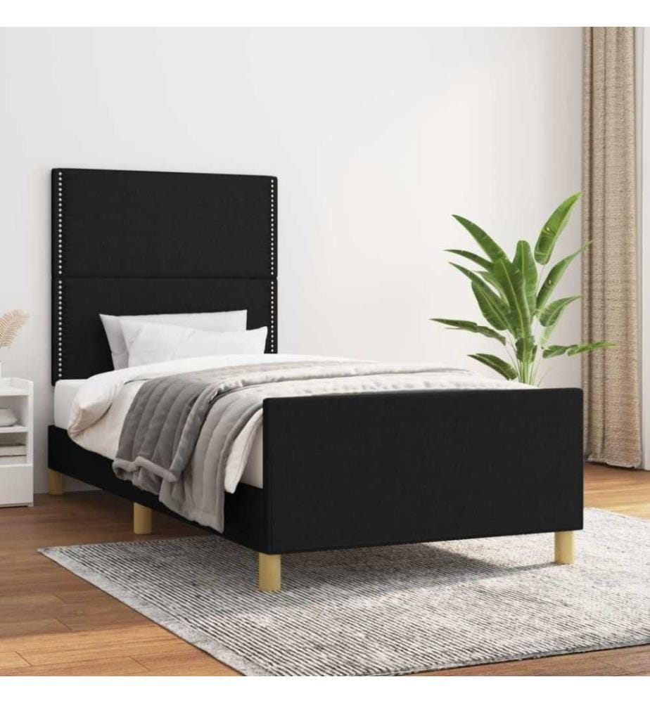 Cadre de lit avec tête de lit Noir 80x200 cm Tissu