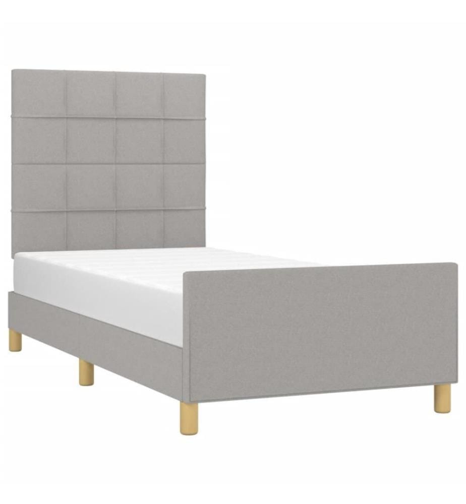 Cadre de lit avec tête de lit Gris clair 80x200 cm Tissu