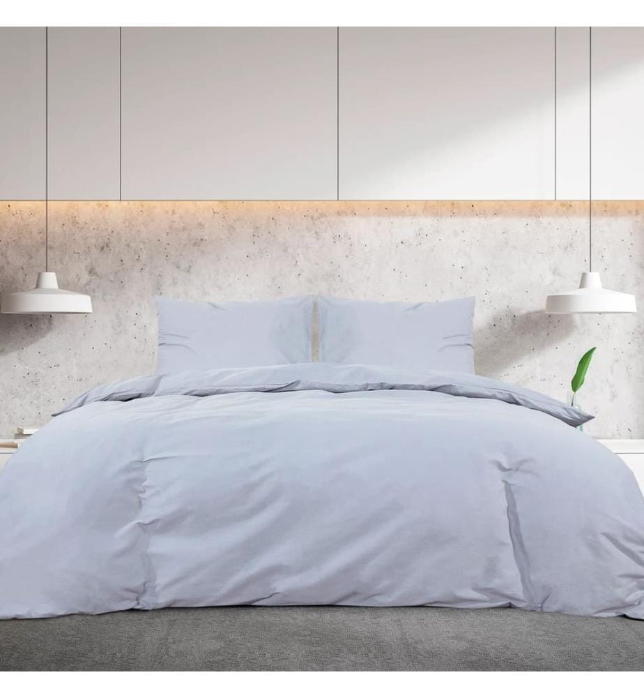 Ensemble de housse de couette Gris 260x240 cm Microfibre légère