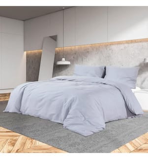 Ensemble de housse de couette Gris 155x220 cm Microfibre légère