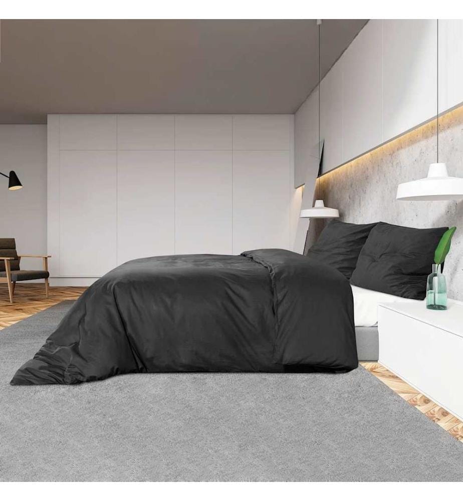 Ensemble de housse de couette Noir 240x220 cm Microfibre légère