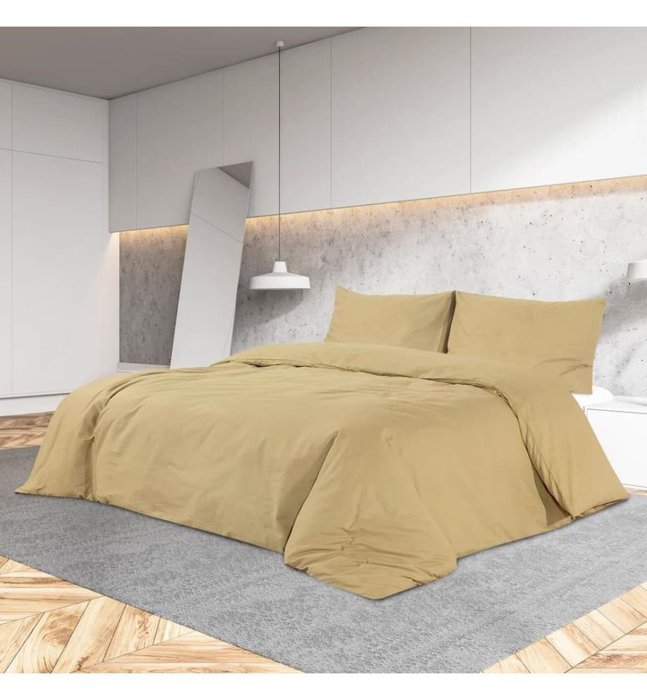 Ensemble de housse de couette Taupe 240x220 cm Microfibre